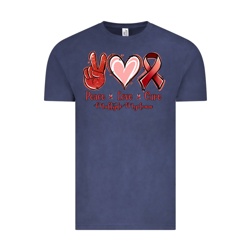 Peace Love Cure Multiple Myeloma Vintage Tee by NancyCooperArtShop | Teevron