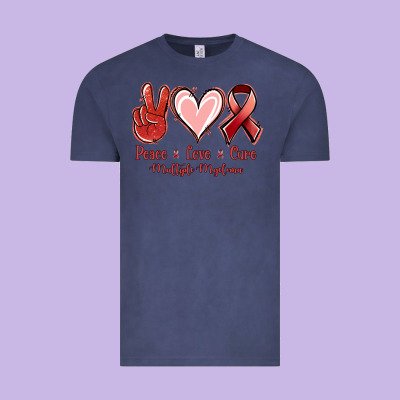 Peace Love Cure Multiple Myeloma Vintage Tee Designed By Nancycooperartshop