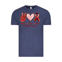 Vintage Denim Peace love cure Multiple Myeloma Vintage Tee - NancyCooperArtShop