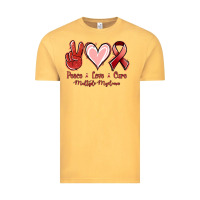Vintage Mustard Peace love cure Multiple Myeloma Vintage Tee - NancyCooperArtShop