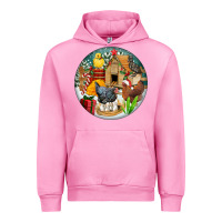 Fuchsia Pink Christmas coop ornament Urban Hoodie - FaDigitalArtStudio