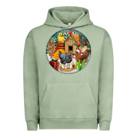 Pigment Oil Green Christmas coop ornament Urban Hoodie - FaDigitalArtStudio