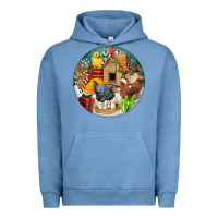 Pigment Pebble Blue Christmas coop ornament Urban Hoodie - FaDigitalArtStudio