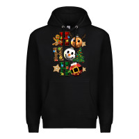 Black ho ho ho christmas Premium Hoodie - CowGirlArtShop