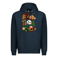 Navy ho ho ho christmas Premium Hoodie - CowGirlArtShop