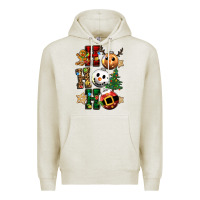 Oatmeal Heather ho ho ho christmas Premium Hoodie - CowGirlArtShop