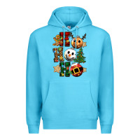 Ocean Blue ho ho ho christmas Premium Hoodie - CowGirlArtShop