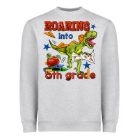 Heather Grey roaring into 5th grade Heavyweight Sweatshirt - BundleAndBundleShop