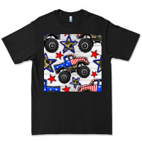 Black usa monster truck seamless pattern Premium Tee - BundleAndBundleShop