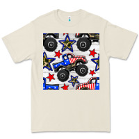 Bone usa monster truck seamless pattern Premium Tee - BundleAndBundleShop