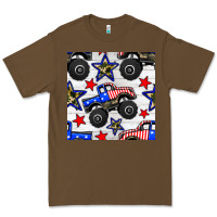 Cacao usa monster truck seamless pattern Premium Tee - BundleAndBundleShop