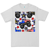 Dove Grey usa monster truck seamless pattern Premium Tee - BundleAndBundleShop