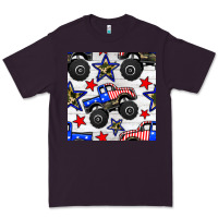 Plum usa monster truck seamless pattern Premium Tee - BundleAndBundleShop