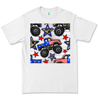 White usa monster truck seamless pattern Premium Tee - BundleAndBundleShop