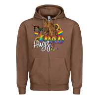 Chestnut Free Dad hugs Zipper Hoodie - NancyCooperArtShop