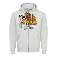 Dove Grey Free Dad hugs Zipper Hoodie - NancyCooperArtShop