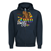 Navy Free Dad hugs Zipper Hoodie - NancyCooperArtShop