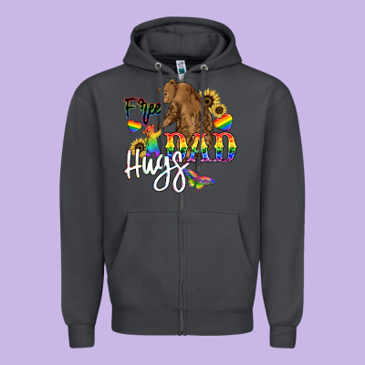 Free Dad Hugs Zipper Hoodie Designed By Nancycooperartshop