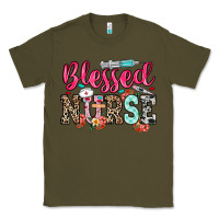 Army Green blessed nurse Classic Tee - NancyCooperArtShop