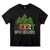 Black merry christmas with christmas trees Heavy Core Tee - AdoDesignShop