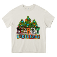 Cream merry christmas with christmas trees Heavy Core Tee - AdoDesignShop