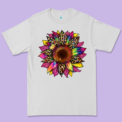 Tie Dye Leopard Sunflower Premium Tee Designed By Artiststas