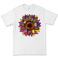 White tie dye leopard sunflower Premium Tee - Artiststas