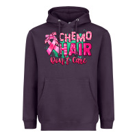 Plum Chemo hair don't care Cancer Awareness Heavyweight Hoodie - HowdyJamesFarm