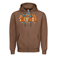 Chestnut I am a survivor orange ribbon Kidney Cancer Zipper Hoodie - NancyCooperArtShop