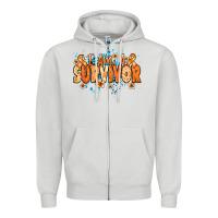 Dove Grey I am a survivor orange ribbon Kidney Cancer Zipper Hoodie - NancyCooperArtShop