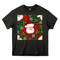 Asphalt Christmas Santa Claus Seamless Pattern Heavy Core Tee - BundleAndBundleShop