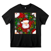 Black Christmas Santa Claus Seamless Pattern Heavy Core Tee - BundleAndBundleShop