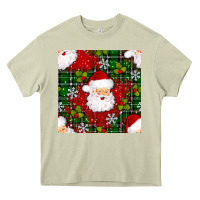 Mossy Christmas Santa Claus Seamless Pattern Heavy Core Tee - BundleAndBundleShop