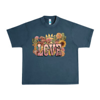 Midnight Navy love horse western floral Urban Heavy Tee - NancyCooperArtShop