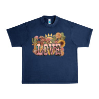 Navy love horse western floral Urban Heavy Tee - NancyCooperArtShop