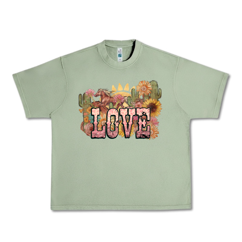 Love Horse Western Floral Urban Heavy Tee by NancyCooperArtShop | Teevron
