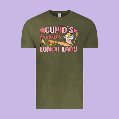 Cupid's Favorite Lunch Lady Vintage Tee Designed By Maliassmallbusiness