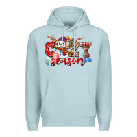 Blue Mist cozy season snowman Premium Hoodie - CowGirlArtShop