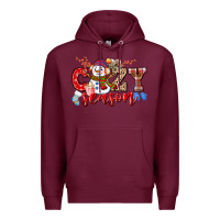 Burgundy cozy season snowman Premium Hoodie - CowGirlArtShop