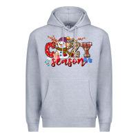 Heather Grey cozy season snowman Premium Hoodie - CowGirlArtShop