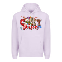 Lilac cozy season snowman Premium Hoodie - CowGirlArtShop