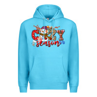 Ocean Blue cozy season snowman Premium Hoodie - CowGirlArtShop