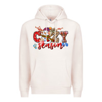 Pale Pink cozy season snowman Premium Hoodie - CowGirlArtShop