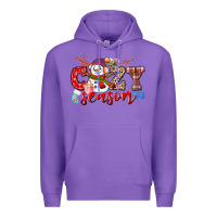 Purple cozy season snowman Premium Hoodie - CowGirlArtShop