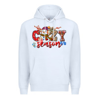 White cozy season snowman Premium Hoodie - CowGirlArtShop
