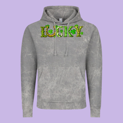 St. Patrick's Day Lucky With Clovers And Horseshoe Vintage Hoodie Designed By Ranaportraitstore
