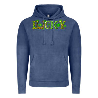 Vintage Denim st. patrick's day lucky with clovers and horseshoe Vintage Hoodie - RanaPortraitStore