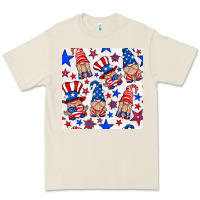 Bone 4th of july patriotic gnome seamless pattern Premium Tee - BundleAndBundleShop