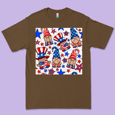 4th Of July Patriotic Gnome Seamless Pattern Premium Tee Designed By Bundleandbundleshop