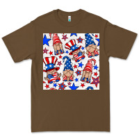 Cacao 4th of july patriotic gnome seamless pattern Premium Tee - BundleAndBundleShop